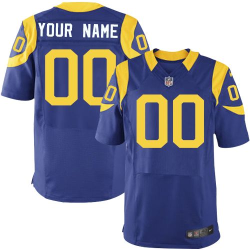 Men's Elite Nike Jersey Royal Blue Alternate - Customized NFL Los Angeles Rams